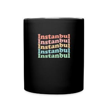 Vintage 70s Hippie Turkey City - Retro Istanbul - Full Colour Mug - black - Front