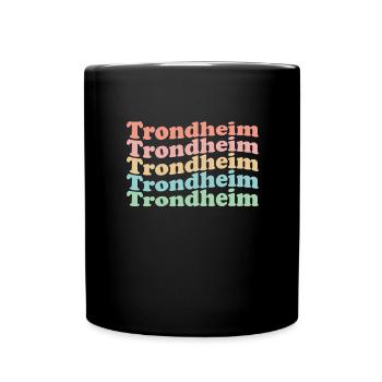Vintage 70er Hippie Norway Stadt - Retro Trondheim - Tasse einfarbig - Schwarz - Vorne