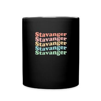 Ville de Norvège hippie vintage des années 70 - Stavanger rétro - Mug uni - noir - Devant