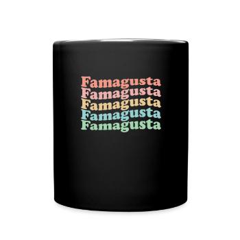 Vintage 70er Hippie Cyprus Stadt - Retro Famagusta - Tasse einfarbig - Schwarz - Vorne