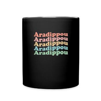 Vintage 70er Hippie Cyprus Stadt - Retro Aradippou - Tasse einfarbig - Schwarz - Vorne