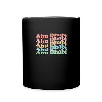 Vintage 70er Hippie UAE Stadt - Retro Abu Dhabi - Tasse einfarbig - Schwarz - Vorne