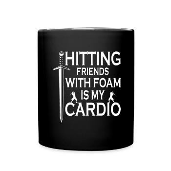 Funny "beating friends with foam is my - Full Colour Mug - black - Front