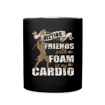 Funny "beating friends with foam is my - Full Colour Mug - black - Front