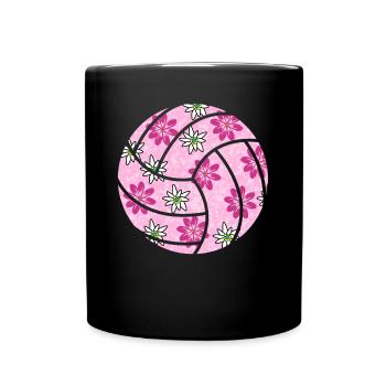 Volleyball Ball Volleyballerin - Tasse einfarbig - Schwarz - Vorne