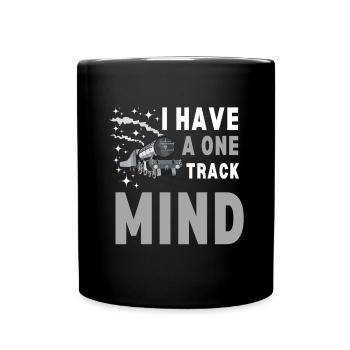 Locomotive à vapeur - J’ai un train d’ à voie unique - Mug uni - noir - Devant