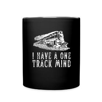 Locomotive à vapeur - J’ai un train d’ à voie unique - Mug uni - noir - Devant