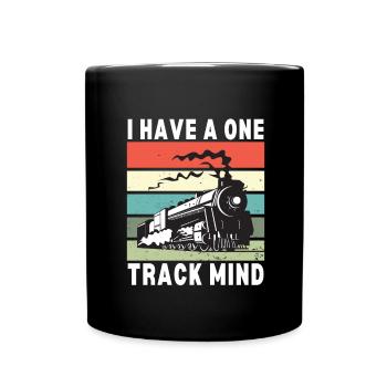 Locomotive à vapeur - J’ai un train d’ à voie unique - Mug uni - noir - Devant