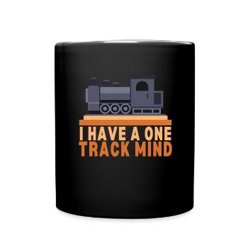 Locomotive à vapeur - J’ai un train d’ à voie unique - Mug uni - noir - Devant