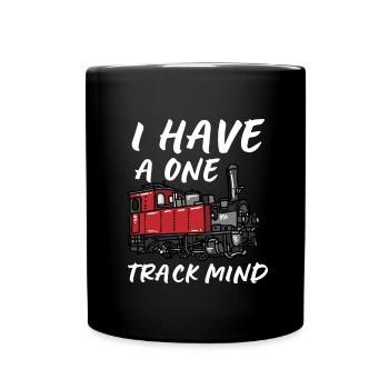 Locomotive à vapeur - J’ai un train d’ à voie unique - Mug uni - noir - Devant