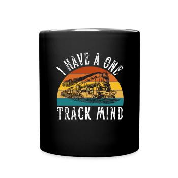 Locomotive à vapeur - J’ai un train d’ à voie unique - Mug uni - noir - Devant