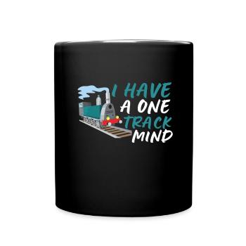 Locomotive à vapeur - J’ai un train d’ à voie unique - Mug uni - noir - Devant