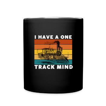 Locomotive à vapeur - J’ai un train d’ à voie unique - Mug uni - noir - Devant