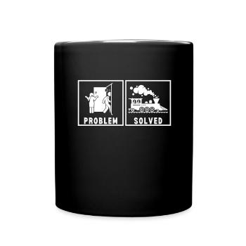 Locomotive à vapeur - J’ai un train d’ à voie unique - Mug uni - noir - Devant