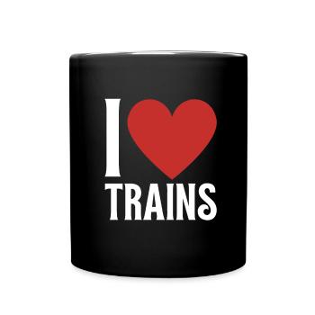 Locomotive à vapeur - J’ai un train d’ à voie unique - Mug uni - noir - Devant
