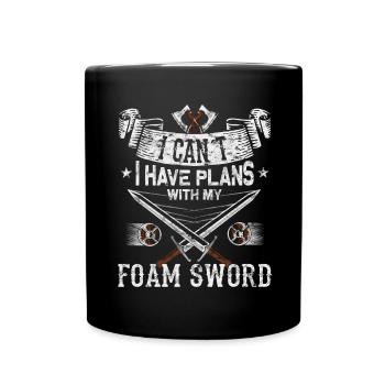Lustiges Larp Schwertkampf Rollenspiel - Tasse einfarbig - Schwarz - Vorne