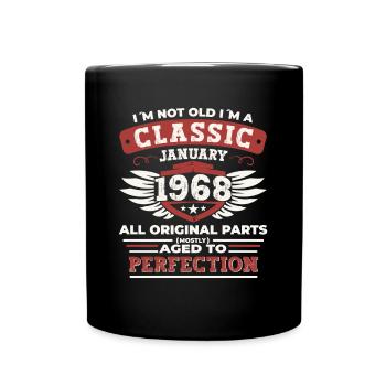 Born 1968 January 55th birthday Gift man - Full Colour Mug - black - Front
