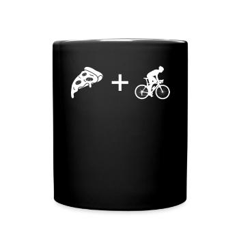 Pizza - Mann Radsport - - Tasse einfarbig - Schwarz - Vorne