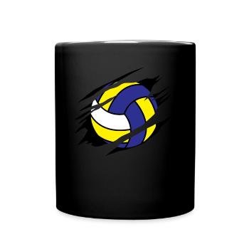 Volleyball Ball Volleyballer - Tasse einfarbig - Schwarz - Vorne