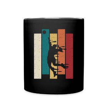 Volleyballspieler Retro Volleyball - Tasse einfarbig - Schwarz - Vorne