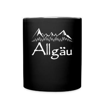 Allgäuer Berge Allgäu - Tasse einfarbig - Schwarz - Vorne
