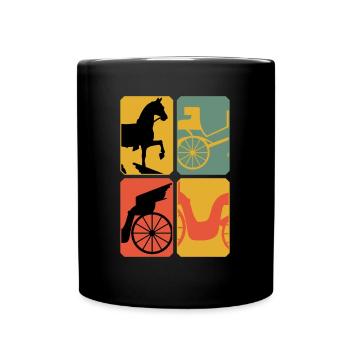 Kutsche Pferdekutsche Fuhrmann Kutscher - Tasse einfarbig - Schwarz - Vorne
