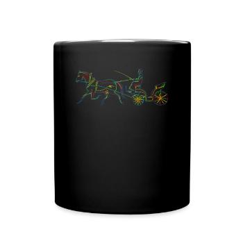 Kutsche Kutscher Pferde Pferdekutsche - Tasse einfarbig - Schwarz - Vorne