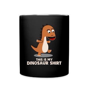 Dinos Dinosaurier - Tasse einfarbig - Schwarz - Vorne