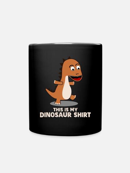 Dinos Dinosaurier - Tasse einfarbig - Schwarz