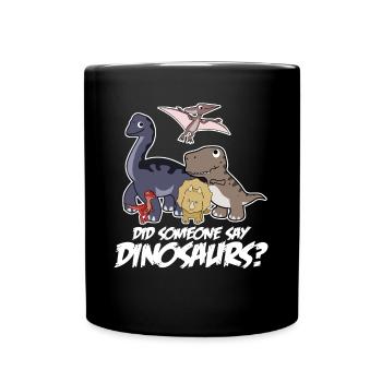 Dinosaurier Dinos Dino - Tasse einfarbig - Schwarz - Vorne
