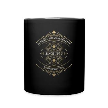 Né en 1948 75e anniversaire Cadeau homme / femme - Mug uni - noir - Devant