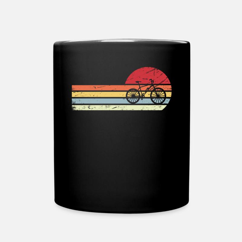 Sonne und Retro-Linien - E-Bike - - Tasse einfarbig - Schwarz