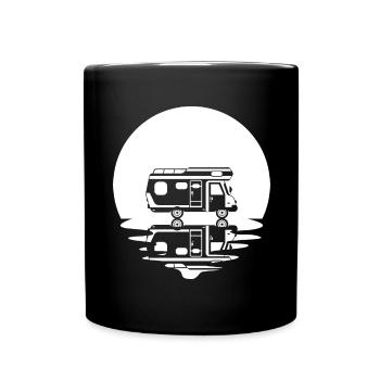 Cercle et Réflexion - Camping Van - - Mug uni - noir - Devant