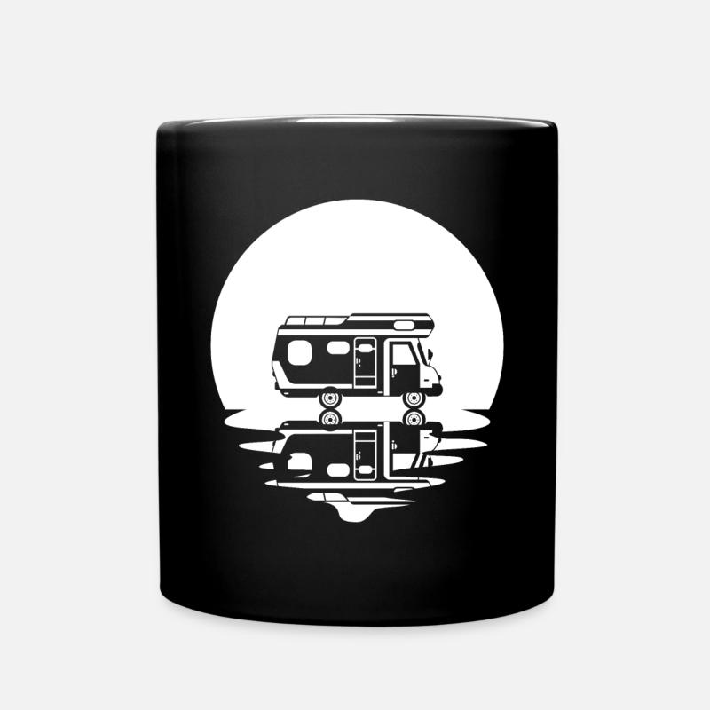 Kreis und Spiegelung - Camping Van - - Tasse einfarbig - Schwarz
