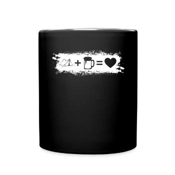 grunge rectangle - heart - beer - camping tent - - Full Colour Mug - black - Front