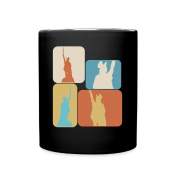 Hermannsdenkmal retro Detmold Lippe - Tasse einfarbig - Schwarz - Vorne