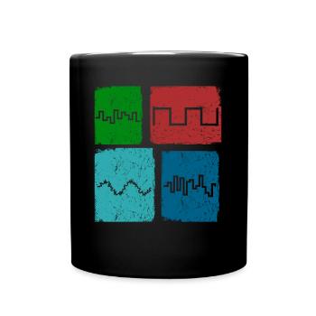 Synthesizer Waveforms Music Synthesizers - Full Colour Mug - black - Front