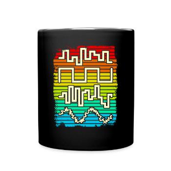 Synthesizer Synth Retro Wavefroms - Tasse einfarbig - Schwarz - Vorne