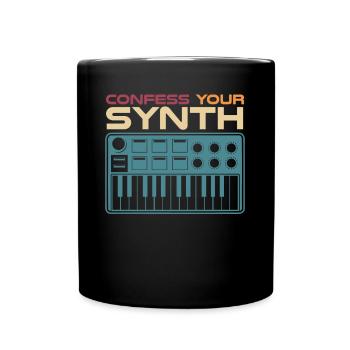 Synthesizer Synth Joke Synthesizers - Full Colour Mug - black - Front