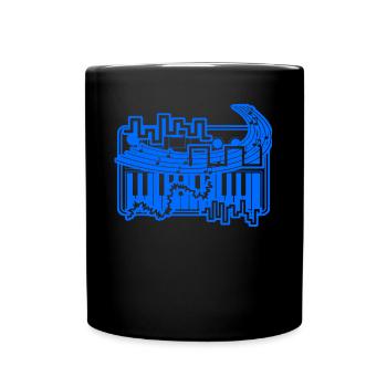 Synthesizer Synthesizers Wavefroms Synth - Full Colour Mug - black - Front