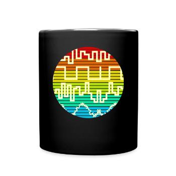 Synthesizer Wavefroms Synth Synthesizers - Full Colour Mug - black - Front