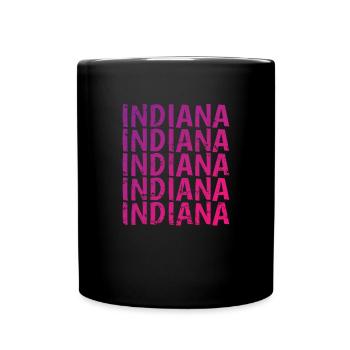 Indiana USA Amerika Bundesstaat - Tasse einfarbig - Schwarz - Vorne