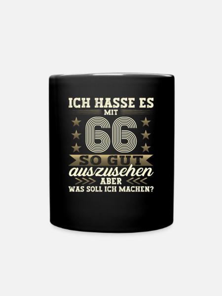 Jahrgang 1957 66. Geburtstag Geschenk Mann/ Frau - Tasse einfarbig - Schwarz