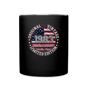 Born 1983 40th birthday Gift man/ USA - Full Colour Mug - black - Front