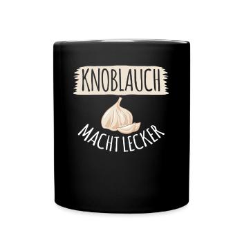 Knoblauch Knobi Knoblauchzehen - Tasse einfarbig - Schwarz - Vorne