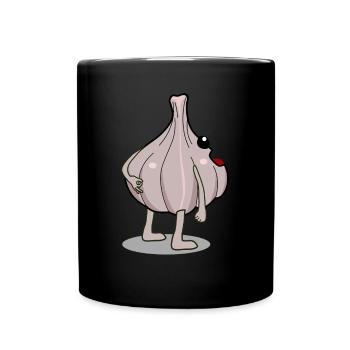 Knoblauch Reingeschaut Knoblauchzehen - Tasse einfarbig - Schwarz - Vorne