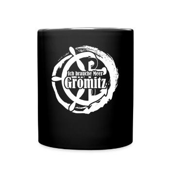 Grömitz Meer Ostsee - Tasse einfarbig - Schwarz - Vorne