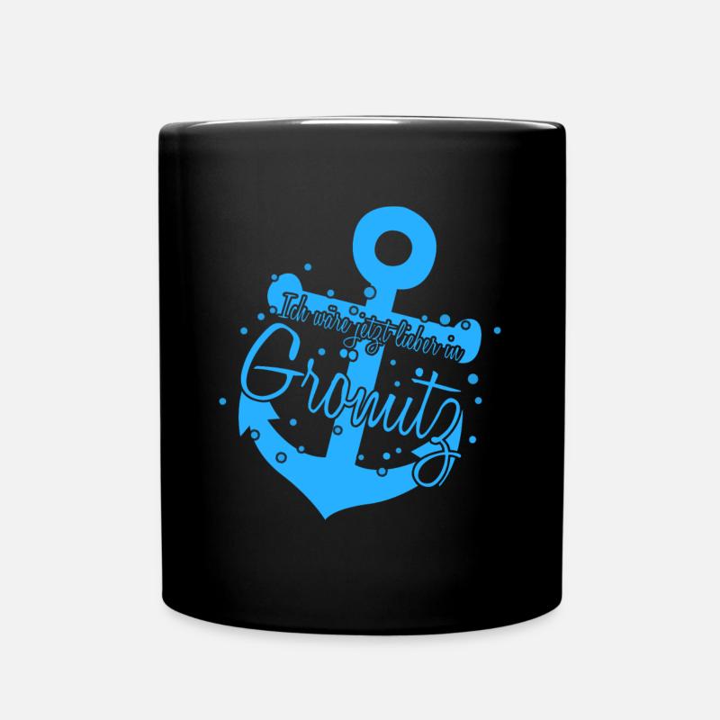 Grömitz Anker Ostsee - Tasse einfarbig - Schwarz