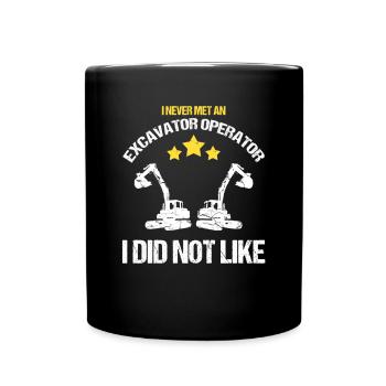 Excavators Excavators for excavator operators - Full Colour Mug - black - Front