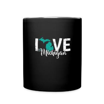 Michigan Love Michigan USA Amerika - Tasse einfarbig - Schwarz - Vorne